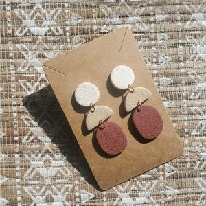 Handmade polymer clay earrings with gold plated brass posts